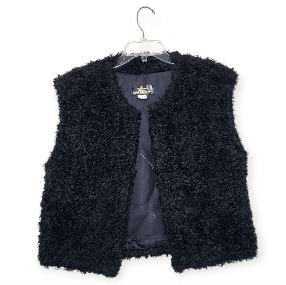 H.R. EYBL ARTFUR for Besoin International Vintage Faux Fur Vest Black Small